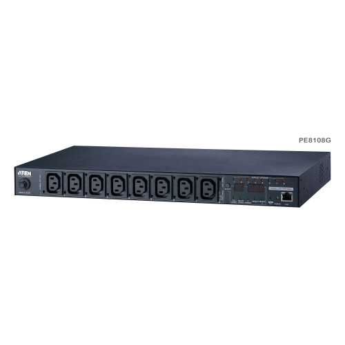 ATEN 8-Port Intelligent 1U ECO Power Distribution Unit (PDU), Metered & Switched by Outlet (8 x C13) 10Amp