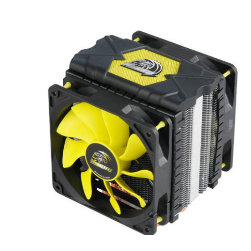 Akasa AK-CC4008HP01 Processor Cooler 12 cm Black, Silver, Yellow