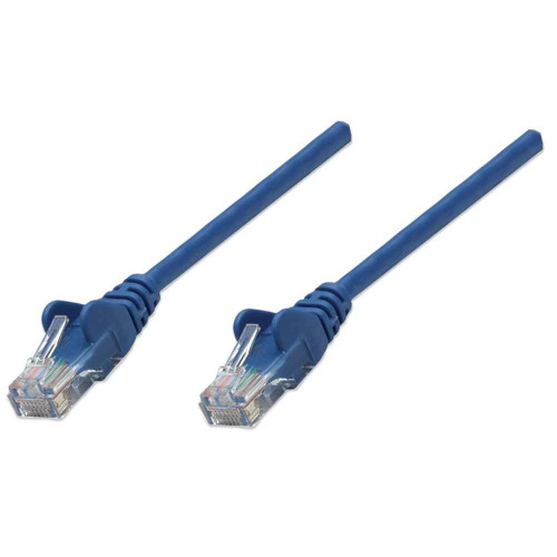 Intellinet Network Patch Cable, Cat6, 2m, Blue, CCA, U/UTP, PVC, RJ45, Gold Plated Contacts, Snagless, Booted, Lifetime Warranty
