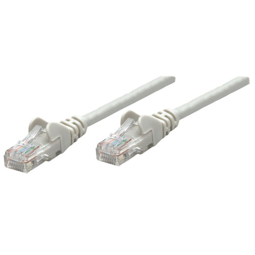 Intellinet Network Patch Cable, Cat6, 2m, Grey, Copper, U/UTP, PVC, RJ45, Gold Plated Contacts, Snagless, Booted, Lifetime Warranty