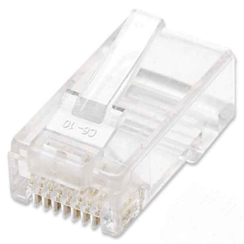 RJ45 Modular Plugs, Cat5e, UTP, 2-prong, for stranded wire, 15 Ã‚Âµ gold plated contacts, 100 pack