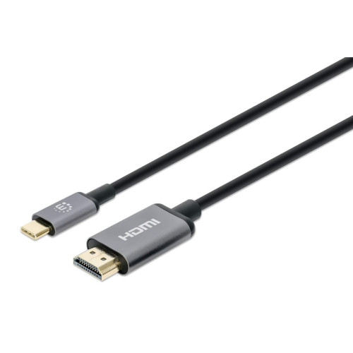Manhattan USB-C to HDMI Cable, 4K@60Hz, 1m, Black, Male to Male, Three Year Warranty, Equivalent to CDP2HD2MBNL