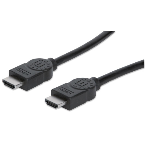 Manhattan HDMI 4K@30Hz Cable with Ethernet, 1m, Male to Male, Black, Ultra HD 4k x 2k, Fully Shielded, Gold Plated Contacts, Lifetime Warranty, High Speed, Equivalent to HDMM1MHS