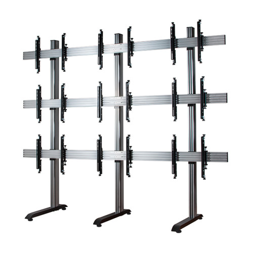 B-Tech SYSTEM X - 3 x 3 Universal Freestanding Videowall Mounting System with Micro-Adjustment for 55-60" screens