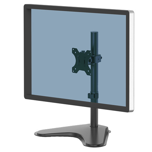 Fellowes Single Monitor Arm - Seasa Freestanding Monitor Mount for 8KG 32 inch Screens - Ergonomic Adjustable Monitor Arm - Tilt 45Ã‚Â° Pan 120Ã‚Â° Rotation 360Ã‚Â°, VESA 75 x 75/100 x 100 - Black