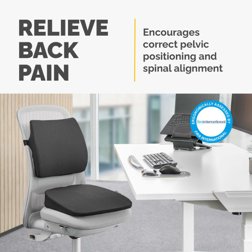 Fellowes Seat Cushion for Office Chair Breyta Wedge Seat Cushion with Coccyx Cut Out - 100119849