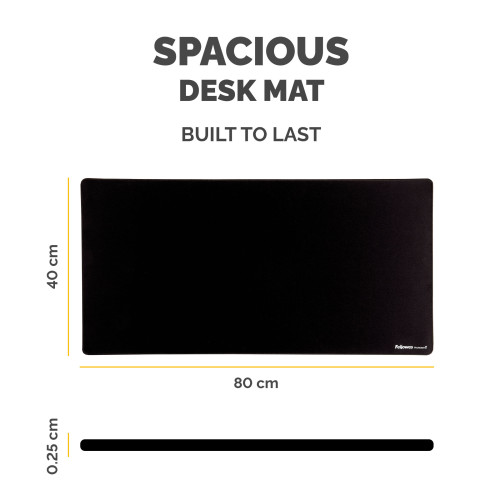 Fellowes Computer Desk Mat with Non-Slip Base Breyta Desk Mat with Antibacterial Protection Black - 100139320