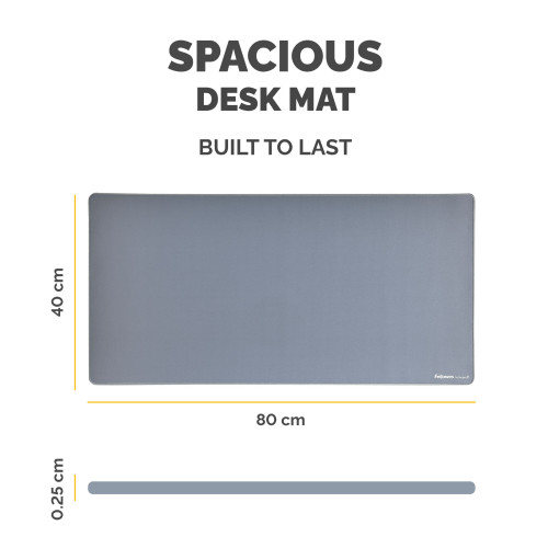 Fellowes Computer Desk Mat with Non-Slip Base Breyta Desk Mat with Antibacterial Protection Marine - 100139322