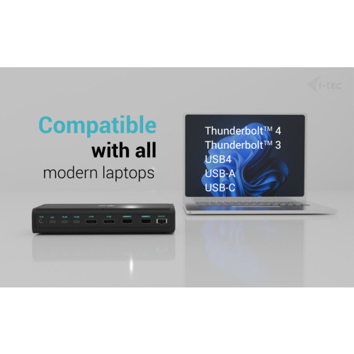 i-tec Universal 6x 4K/60Hz Display Docking Station + Power Delivery 140W - CA6MONITORDOCKPDUK