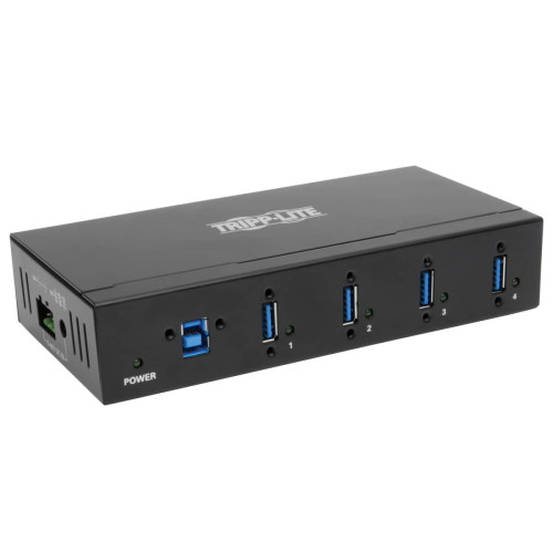 Tripp Lite U360-004-IND 4-Port Industrial-Grade USB 3.x (5Gbps) Hub - 20 kV ESD Immunity, Metal Housing, Mountable