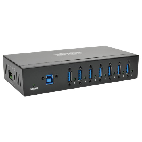 Tripp Lite U360-007-IND 7-Port Industrial-Grade USB 3.x (5Gbps) Hub - 20 kV ESD Immunity, Metal Housing, Mountable