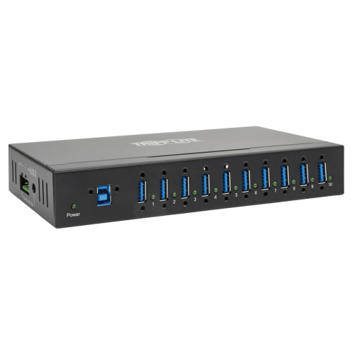 Tripp Lite U360-010-IND 10-Port Industrial-Grade USB 3.x (5Gbps) Hub - 20 kV ESD Immunity, Metal Housing, Mountable