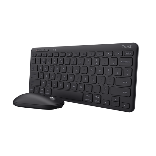 Trust Lyra keyboard Mouse included Office USB + RF Wireless + Bluetooth QWERTY UK English Black