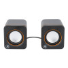Manhattan 2600 Series Speaker System, Two Speakers, Black/Orange, USB for Stereo Audio and Power, Output: 2x 3W, Decent Sound, Integrated rotary volume control, USB-C/USB-A Adapter, Cable 1.4